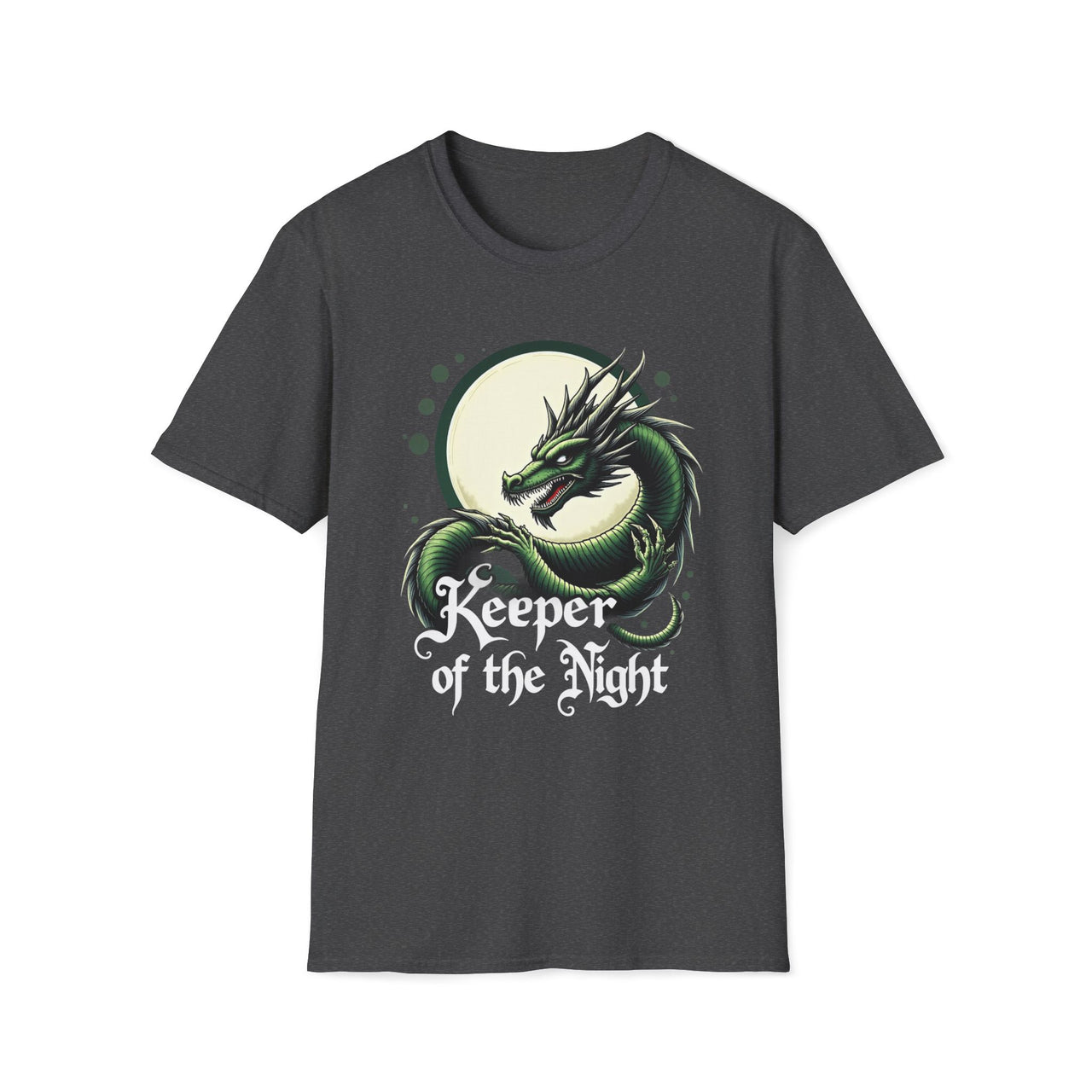 Macabre Threads Dark Heather Night’s Sentinel T-Shirt – Gothic Dragon Graphic Tee