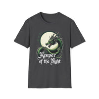 Macabre Threads Dark Heather Night’s Sentinel T-Shirt – Gothic Dragon Graphic Tee