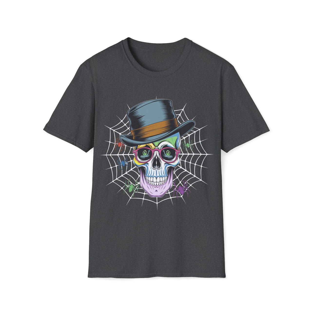 Macabre Threads Dark Heather Intellectual Macabre Skull with Top Hat T Shirt – Gothic Gentleman Tee