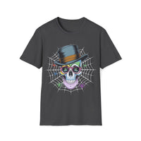Macabre Threads Dark Heather Intellectual Macabre Skull with Top Hat T Shirt – Gothic Gentleman Tee