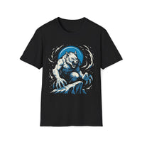 Macabre Threads Black Lunar Rage Werewolf Tee – Gothic Blue Werewolf T-Shirt