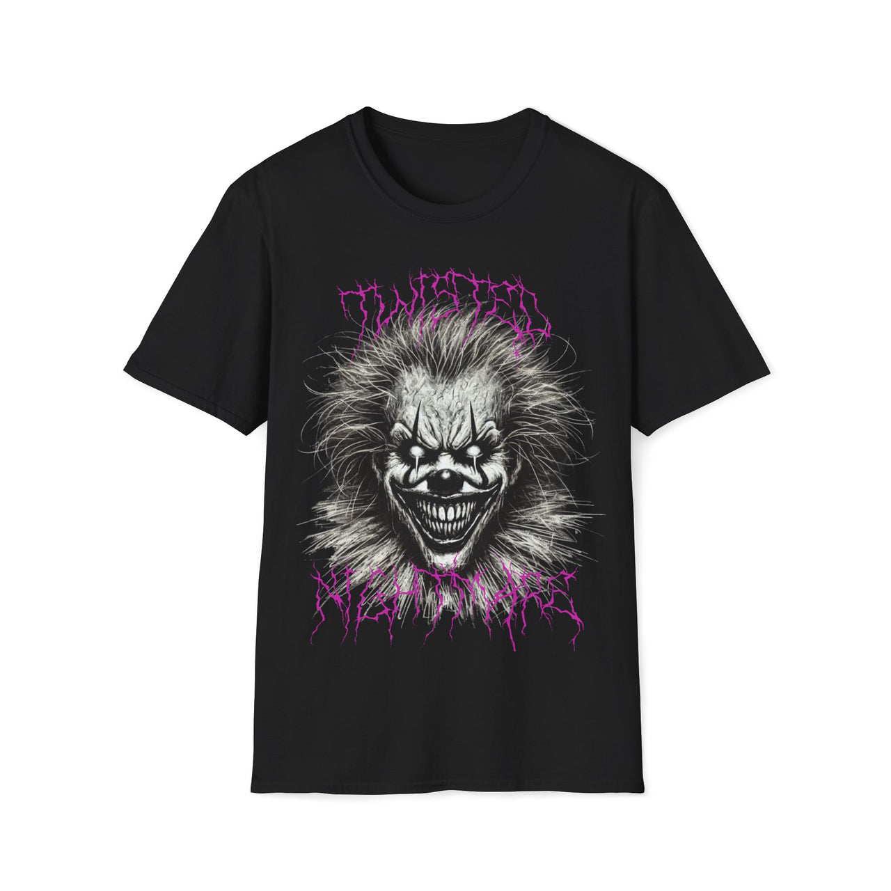 Macabre Threads Black Twisted Nightmare T-Shirt – Killer Clown Graphic Tee