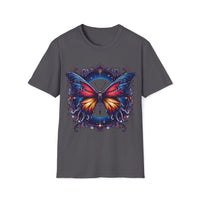 Macabre Threads Charcoal Ethereal Wings – Cosmic Butterfly T-Shirt