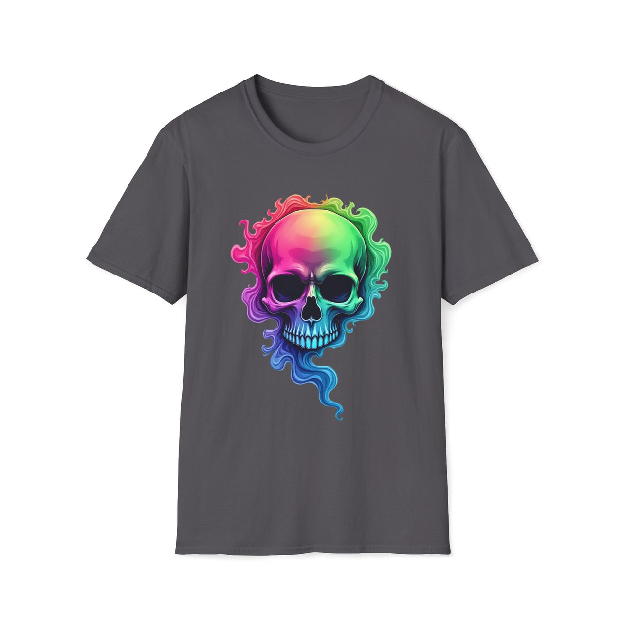 Macabre Threads Charcoal Psychedelic Skull – Neon Skull Shirt