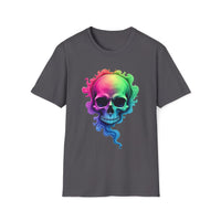 Macabre Threads Charcoal Psychedelic Skull – Neon Skull Shirt