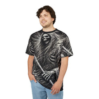 Macabre Threads Wraith’s Embrace All-Over Print T-Shirt – Reaper’s Reckoning Horror Tee