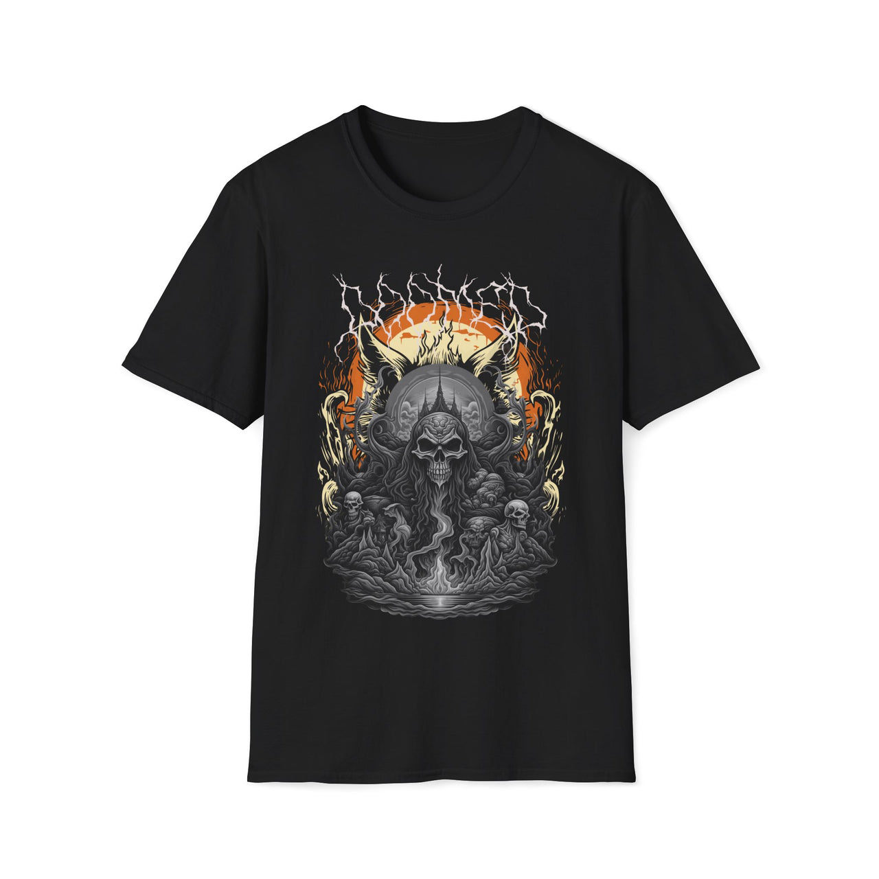 Macabre Threads Black Doomed Skull Art T Shirt – Apocalyptic Gothic Skull Tee