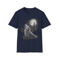 Macabre Threads Navy Midnight Howl – Wolf T-Shirt