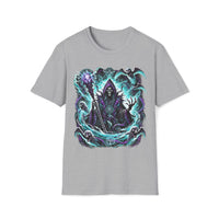 Macabre Threads Sport Grey Spectral Sovereign – Grim Reaper Sorcerer T-Shirt