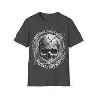 Macabre Threads Dark Heather Fragile Mortality – Cracked Skull Shirt