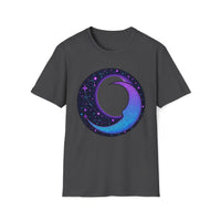 Macabre Threads Dark Heather Lunar Whimsy – Cosmic Moon Swirl T-Shirt