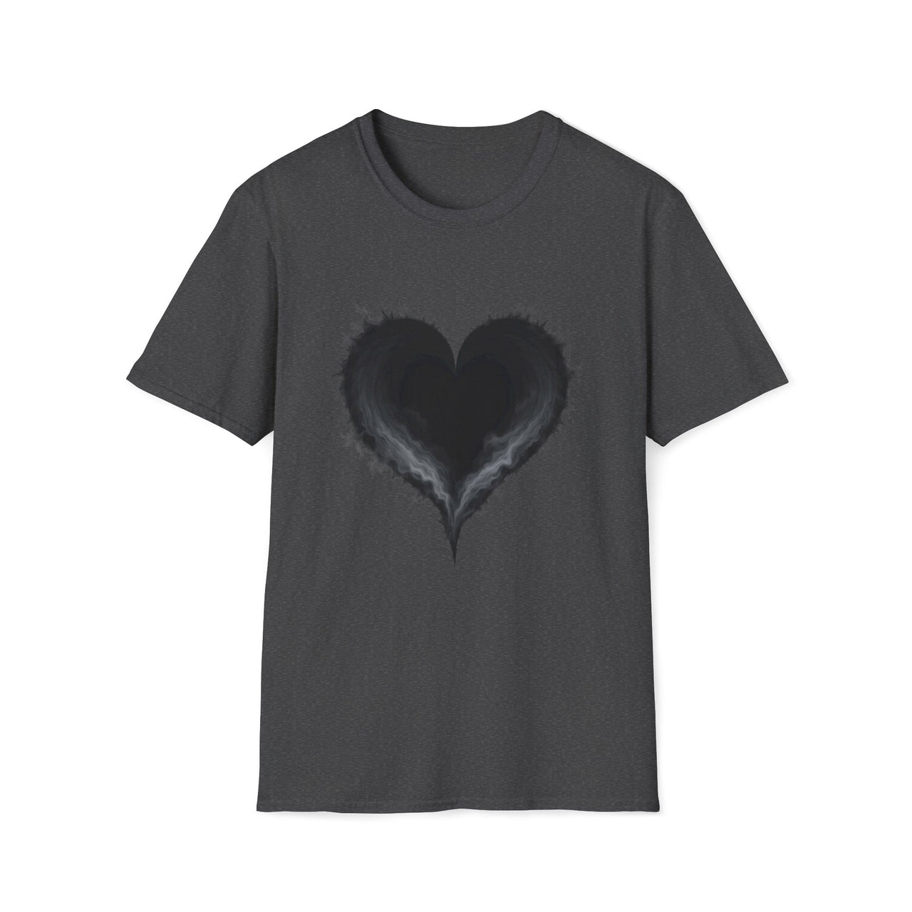 Macabre Threads Dark Heather Vortex Heart T-Shirt – Dark Gothic Smoke Heart Tee