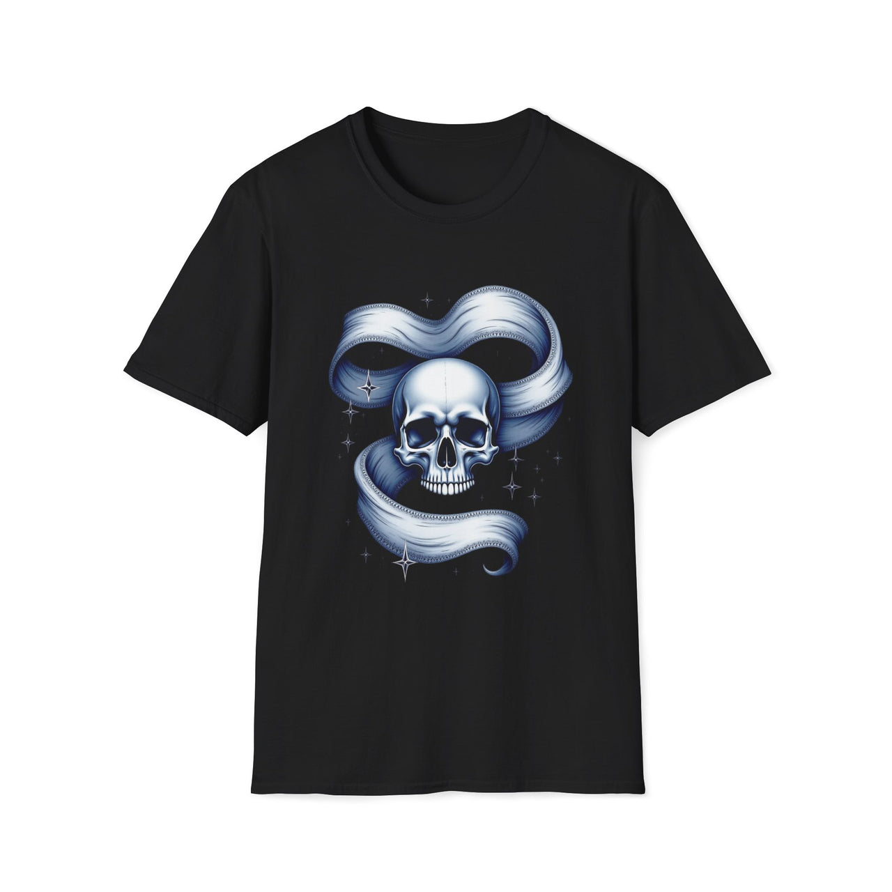Macabre Threads Black Stellar Skull Galaxy Skull T Shirt – Cosmic Gothic Tee