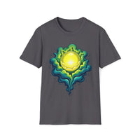 Macabre Threads Charcoal Orb Glow T-Shirt – Gothic Luminous Orb Graphic Tee