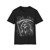 Macabre Threads Black Final Call – Chaotic Sketch Reaper Tee