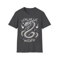 Macabre Threads Dark Heather Venomous Wrath T-Shirt – Coiled Serpent Horror Tee