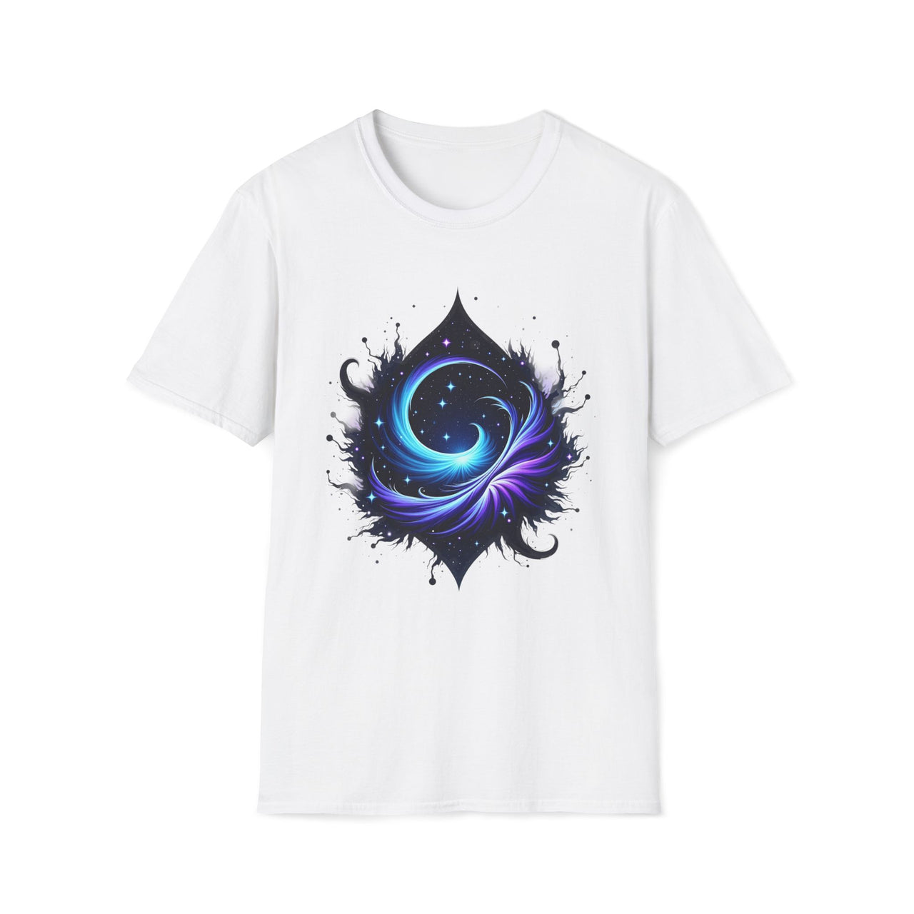 Macabre Threads White Cosmic Drift – Galactic Flow T-Shirt