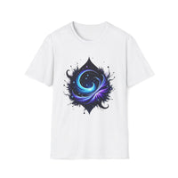 Macabre Threads White Cosmic Drift – Galactic Flow T-Shirt