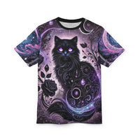 Macabre Threads Black stitching Mystic Reflection All-Over Print T-Shirt – Whimsigothic Moonlit Mirror Tee