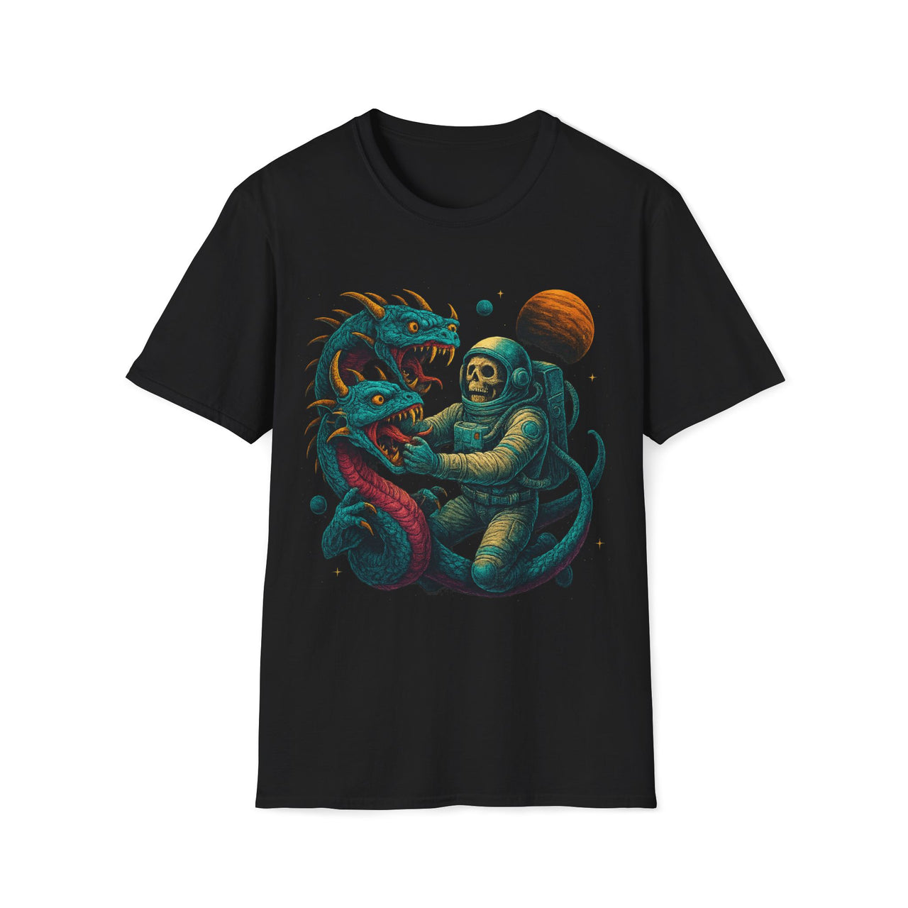 Galactic Grapple – Astronaut vs Space Serpent T-Shirt
