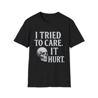 Careless Remains T-Shirt – I Tried to Care Skull Tee