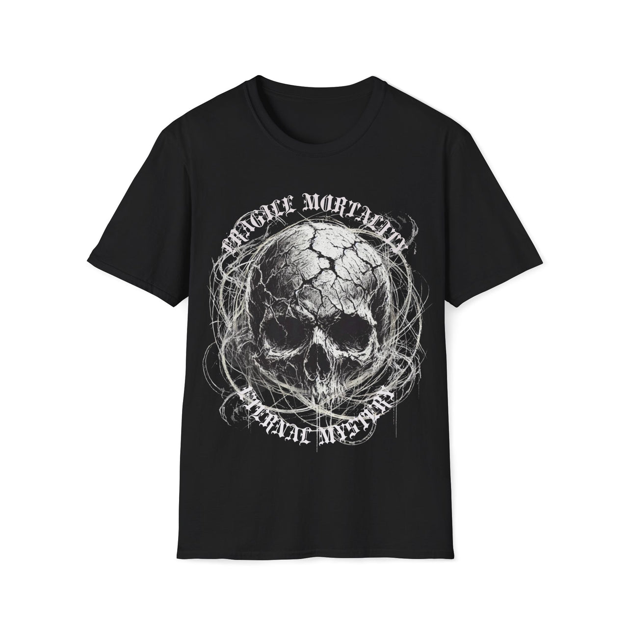Macabre Threads Black Fragile Mortality – Cracked Skull Shirt