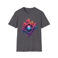 Macabre Threads Charcoal Mystic Swirl T-Shirt – Cosmic Energy Vortex Graphic Tee