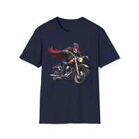 Macabre Threads Navy Gothic Rider T-Shirt – Skeleton Motorcycle Graphic Tee