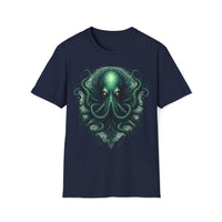 Macabre Threads Navy Cthulhu Enigma T-Shirt – Cosmic Horror Tentacle Design