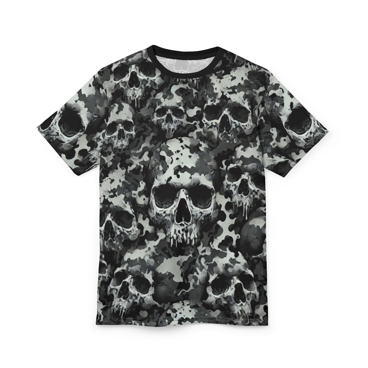 Macabre Threads Black stitching Camo Skull All-Over Print T-Shirt – Tactical Skull Camo Tee