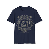 Macabre Threads Navy Forever Dark T-Shirt – Gothic Rose Emblem Tee