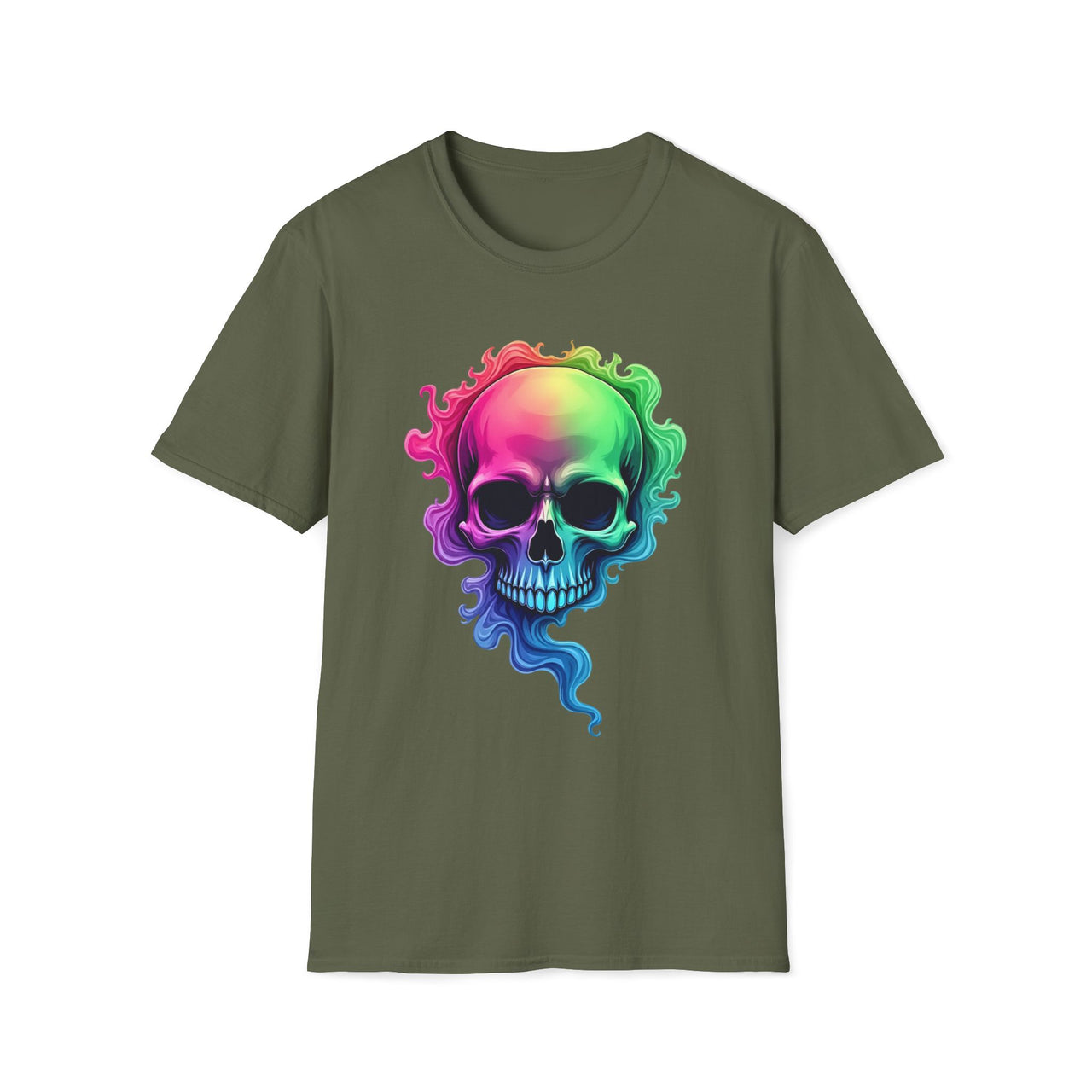 Macabre Threads Psychedelic Skull – Neon Skull Shirt