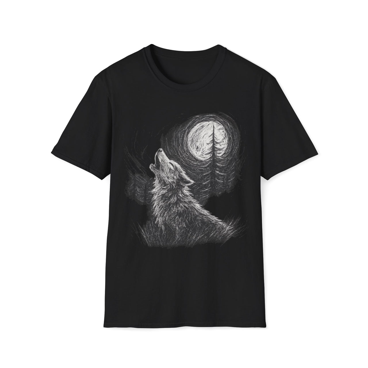 Macabre Threads Black Midnight Howl – Wolf T-Shirt