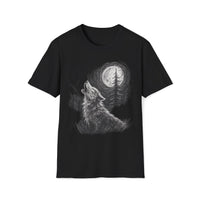 Macabre Threads Black Midnight Howl – Wolf T-Shirt
