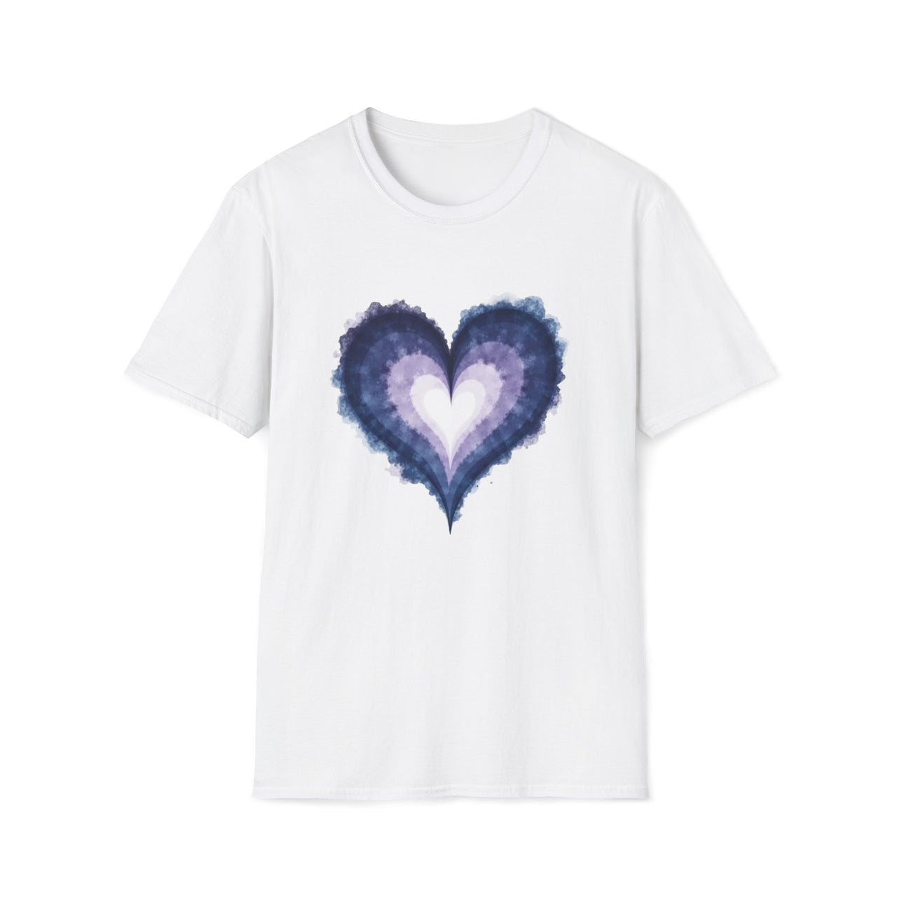 Macabre Threads White Mystic Heart T-Shirt – Enchanted Gothic Watercolor Heart Tee