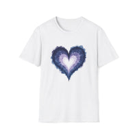 Macabre Threads White Mystic Heart T-Shirt – Enchanted Gothic Watercolor Heart Tee