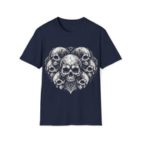 Macabre Threads Navy Heart of Doom – Skull Heart T-Shirt
