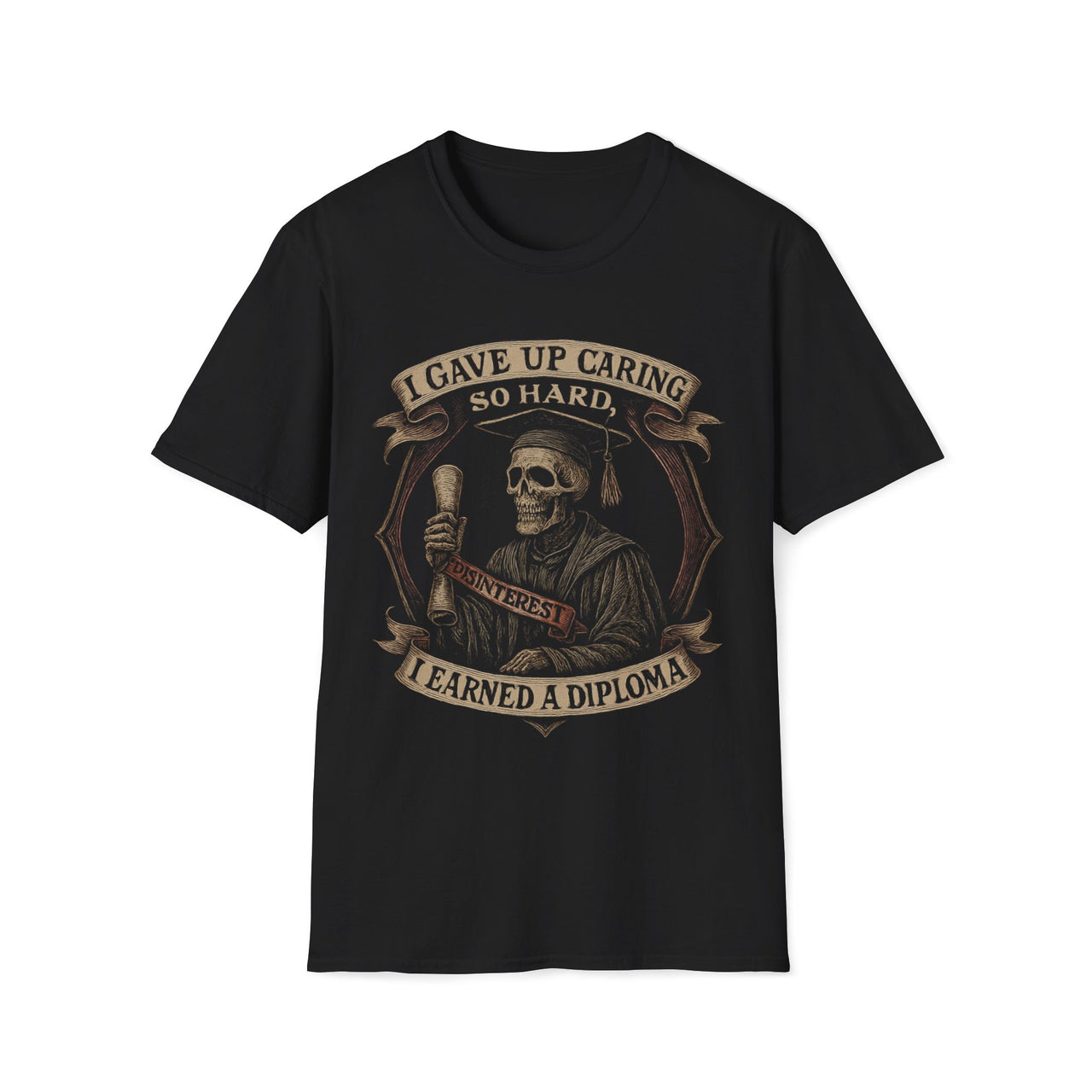 Summa Cum Disinterest T-Shirt – Gothic Graduation Skeleton Tee