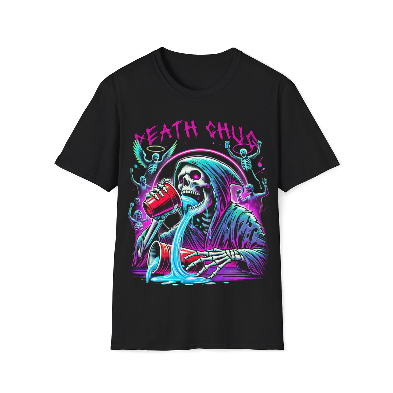 Macabre Threads Black Death Chug – Grim Reaper Party T-Shirt