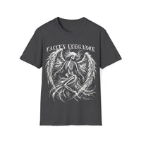 Macabre Threads Dark Heather Fallen Elegance T-Shirt – Gothic Skeleton Angel Tee