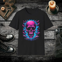 Bat Swirl Skull T Shirt – Neon Gothic Bat Skull Tee