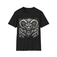 Macabre Threads Black Demon’s Fury - Horned Hellbeast Gothic T-Shirt