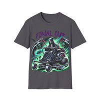 Macabre Threads Charcoal Final Cut – Grim Reaper Lawn Mower T-Shirt