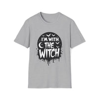 Macabre Threads Sport Grey Witch Vibes T-Shirt – I’m With the Witch Gothic Tee