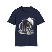 Macabre Threads Navy Toilet Terror T-Shirt | Gothic Bathroom Horror Tee