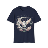 Macabre Threads Navy Celestial Guardian – Moon Owl T-Shirt