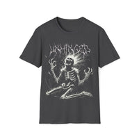 Macabre Threads Dark Heather Unhinged T-Shirt – Screaming Skeleton Shock Tee