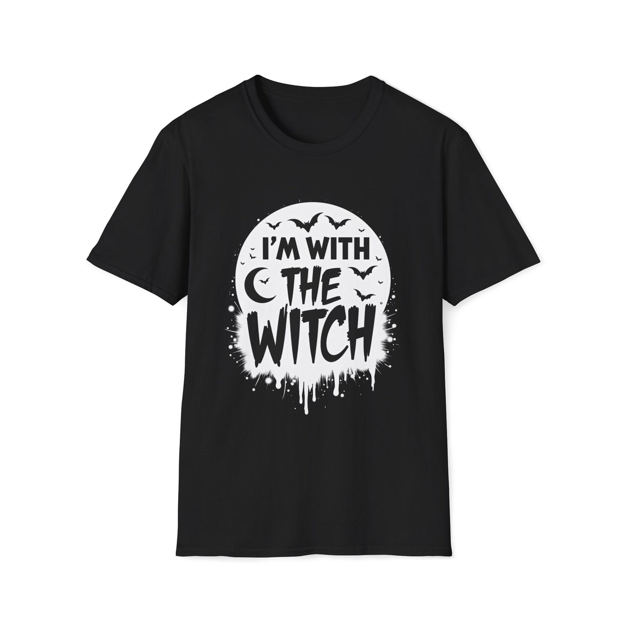 Macabre Threads Black Witch Vibes T-Shirt – I’m With the Witch Gothic Tee