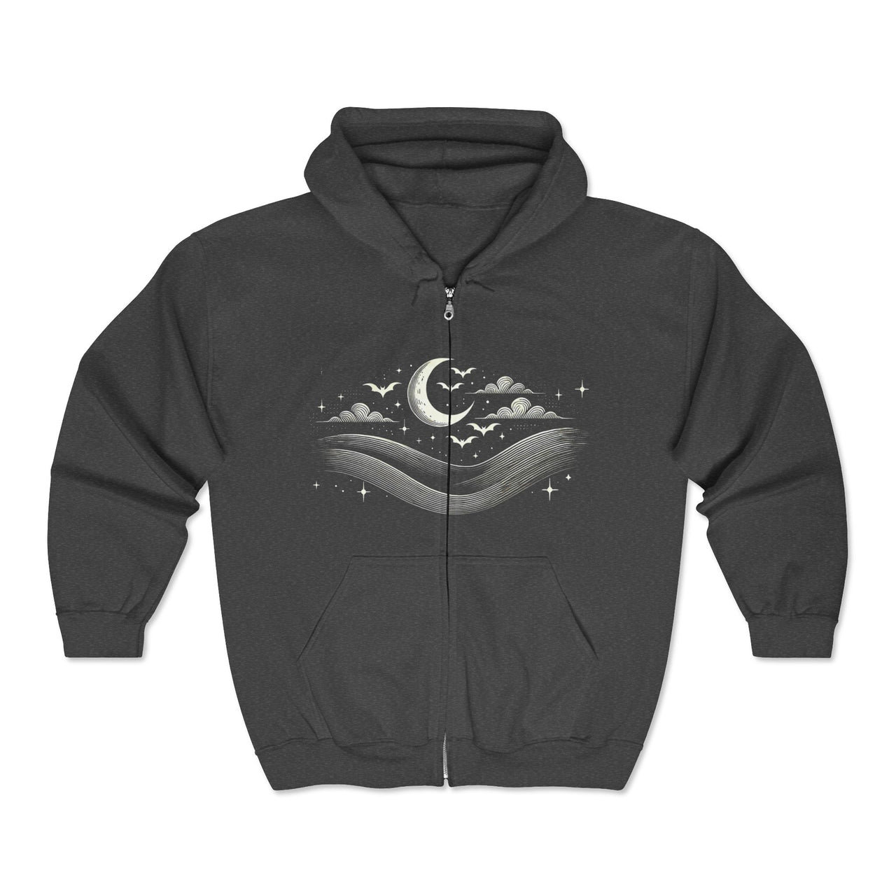 Moonlit Batscape Hoodie (full zip)