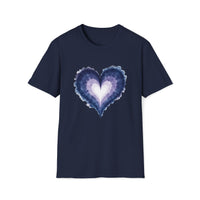 Macabre Threads Navy Mystic Heart T-Shirt – Enchanted Gothic Watercolor Heart Tee